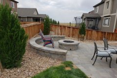Paver Patio with Seatwall & Fireplace